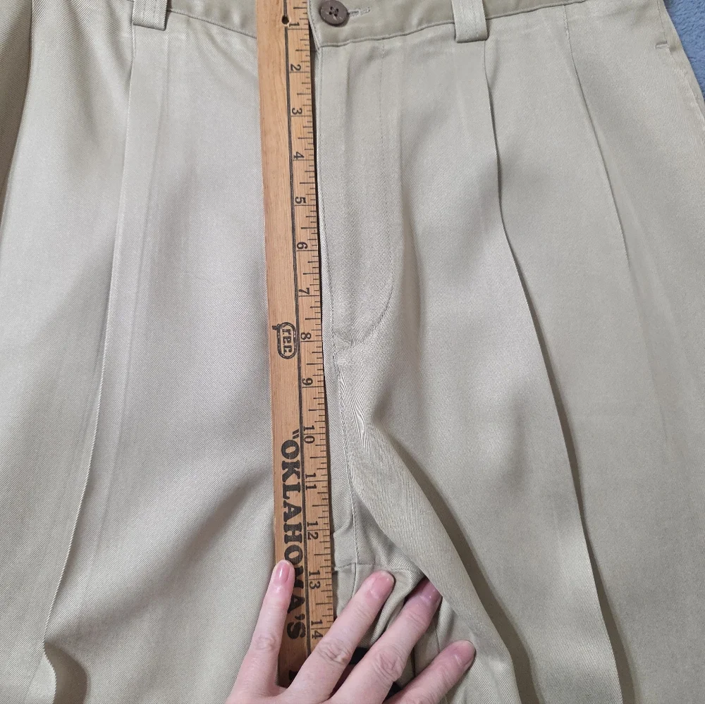 Tommy Bahama Silk Dress Pants Men's 32x29 Pleated Cream Beige - Picture 5 of 9